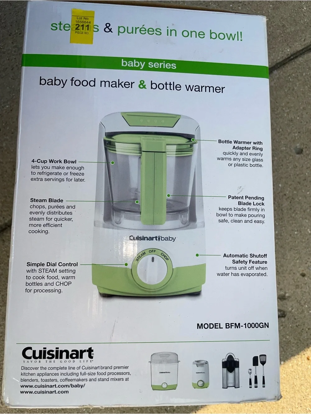 Brand new in box Cuisinart Baby Green & White Baby Food Maker and Bottle Warmer